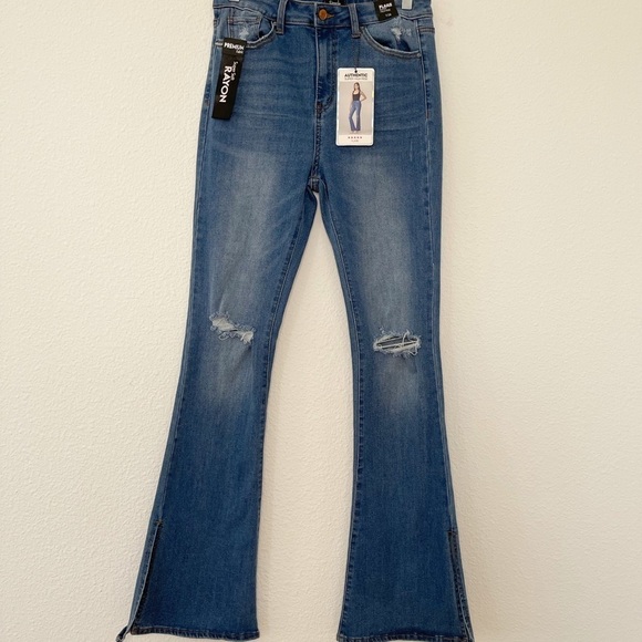 Simply Society Flare super high rise split hem jeans - Picture 9 of 12